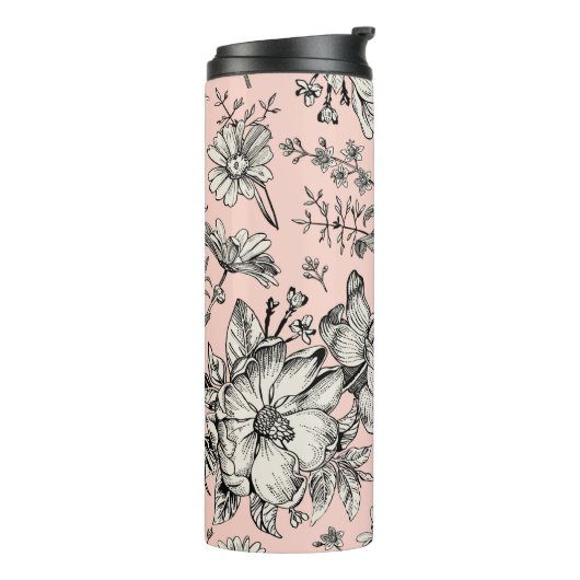 Seamless pattern. Realistic blooming Thermosbeker (Gedraaid links)