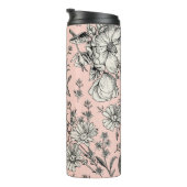 Seamless pattern. Realistic blooming Thermosbeker (Geroteerd rechts)