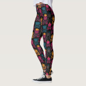 Seamless Pattern Rebellious Punk Rock Teddies Leggings (Links)