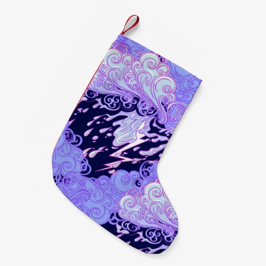 Seamless pattern. Retro style curly decorative clo Kleine Kerstsok (Voorkant (Hangend))