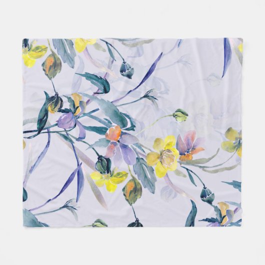 Seamless Pattern Spring Wildflowers. Fleece Deken (Voorkant (Horizontaal))