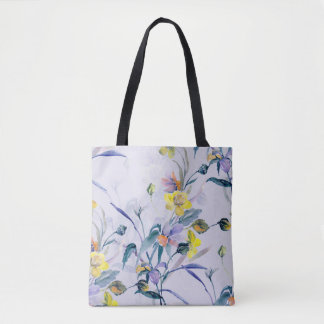 Seamless Pattern Spring Wildflowers. Tote Bag