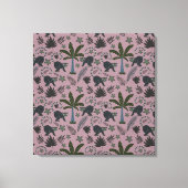 Seamless pattern Tropical animals monkey jumping Canvas Afdruk (Voorkant)