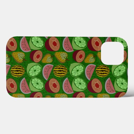 Seamless pattern tropical fruit & green background Case-Mate iPhone case (Achterkant (horizontaal))