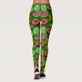 Seamless pattern tropical fruit & green background leggings (Achterkant)