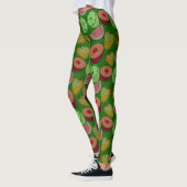 Seamless pattern tropical fruit & green background leggings (Links)