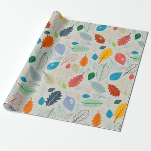 Seamless Pattern - vintage Autumn Leaves Illustrat Cadeaupapier