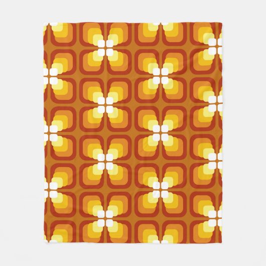 Seamless pattern with abstract floral elements and fleece deken (Voorkant)