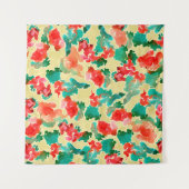 Seamless pattern with Abstract flowers drawn by a  Wandkleed (Voorkant (horizontaal))