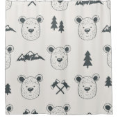 Seamless pattern with bear headspattern, bear, mou douchegordijn (Voorkant)