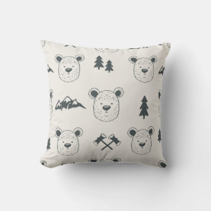 Seamless pattern with bear headspattern, bear, mou kussen