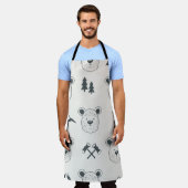 Seamless pattern with bear headspattern, bear, mou schort (Gedragen)