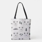 Seamless pattern with bear headspattern, bear, mou tote bag (Achterkant)