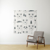 Seamless pattern with bear headspattern, bear, mou wandkleed (In situ)