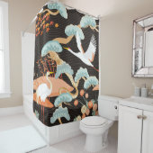 Seamless pattern with birds. Crane. Heron. Japanne Douchegordijn (In situ)