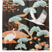 Seamless pattern with birds. Crane. Heron. Japanne Douchegordijn (Voorkant)