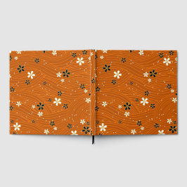 Seamless pattern with black and white flowers gastenboek