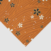 Seamless pattern with black and white flowers tissuepapier (Detail)