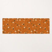 Seamless pattern with black and white flowers yogamat (Voorkant (horizontaal))