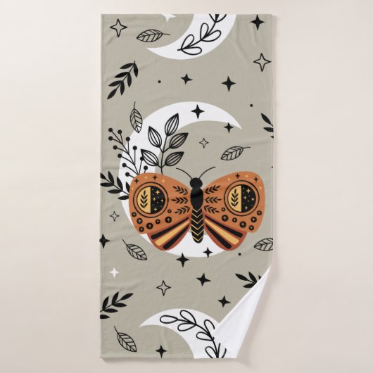 seamless pattern with bohemian butterfly on the mo badhanddoek (Badhanddoek)