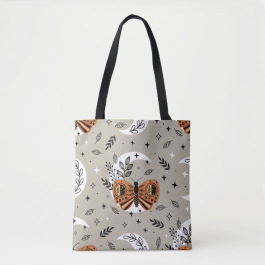 seamless pattern with bohemian butterfly on the mo tote bag (Voorkant)