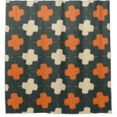 Seamless pattern with bright geometric elements on douchegordijn (Voorkant)