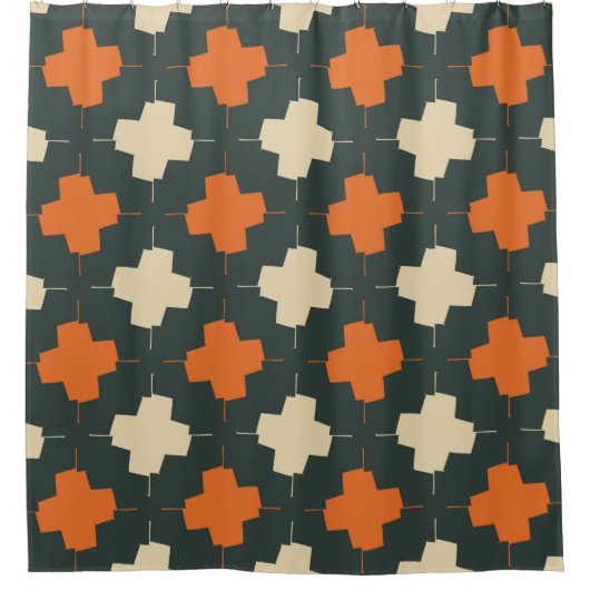 Seamless pattern with bright geometric elements on douchegordijn (Voorkant)