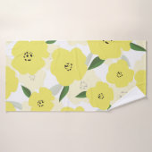 Seamless pattern with bright yellow flowers backgr badhanddoek (Badhanddoek)