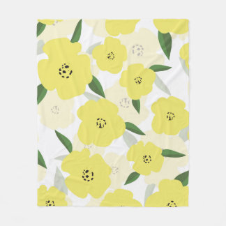 Seamless pattern with bright yellow flowers backgr fleece deken