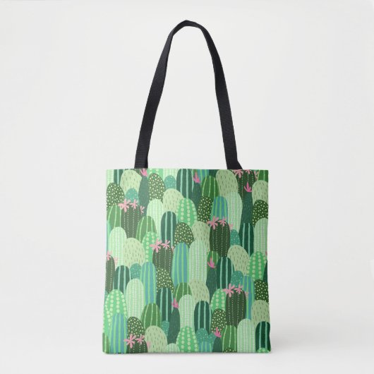Seamless pattern with cactus tote bag (Voorkant)