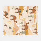 Seamless pattern with camels, dunes and cacti. Cut Fleece Deken (Voorkant (Horizontaal))