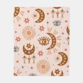 seamless pattern with celestial eye, moon, sun fleece deken (Voorkant)