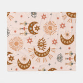 seamless pattern with celestial eye, moon, sun fleece deken (Voorkant (Horizontaal))