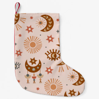 seamless pattern with celestial eye, moon, sun kleine kerstsok