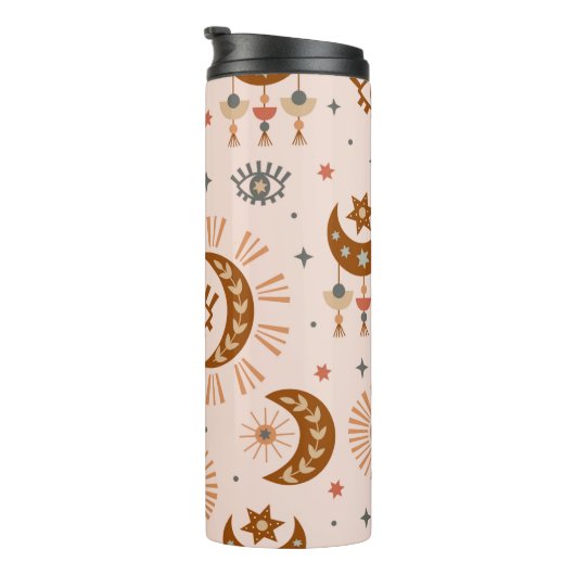 seamless pattern with celestial eye, moon, sun thermosbeker (Geroteerd rechts)