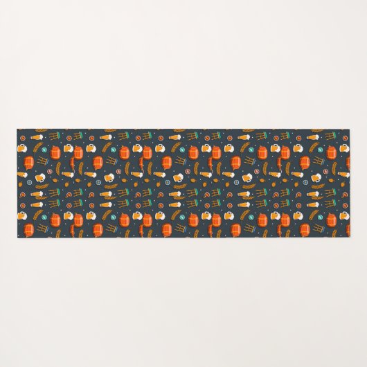 Seamless pattern with chess pieces, books, dice yogamat (Achterkant (horizontaal))