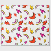 Seamless pattern with cloud lightning bolt rainbow cadeaupapier (Vlak)