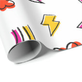 Seamless pattern with cloud lightning bolt rainbow cadeaupapier (Rol Hoek)