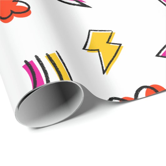 Seamless pattern with cloud lightning bolt rainbow cadeaupapier (Rol Hoek)