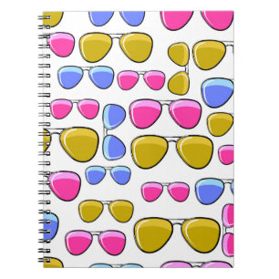 Seamless pattern with colorful fashion retro aviat notitieboek