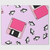 Seamless pattern with colorful floppy disk in vapo cadeaupapier (Vlak)