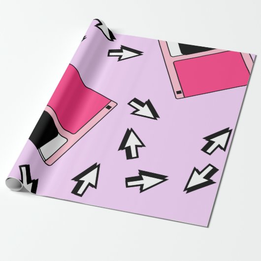 Seamless pattern with colorful floppy disk in vapo cadeaupapier (Uitgerold)