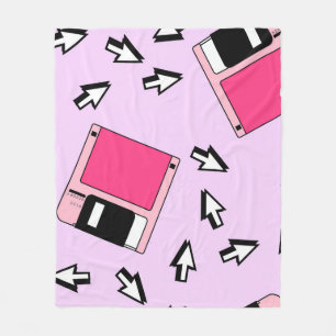 Seamless pattern with colorful floppy disk in vapo fleece deken