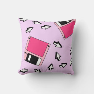 Seamless pattern with colorful floppy disk in vapo kussen