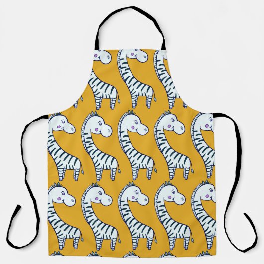Seamless pattern with cute cartoon zebras yellow b schort (Voorkant)