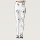 Seamless Pattern with Cute Hand-Drawn Angels - Vec Leggings (Voorkant)