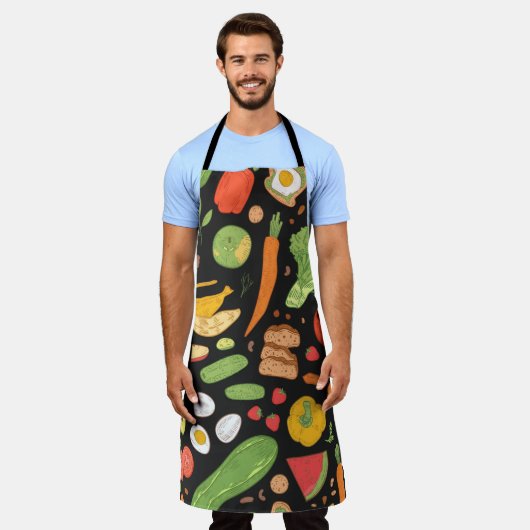 Seamless pattern with dietary food, wholesome grom schort (Gedragen)