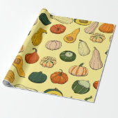 Seamless pattern with different hand drawn squashe cadeaupapier (Uitgerold)