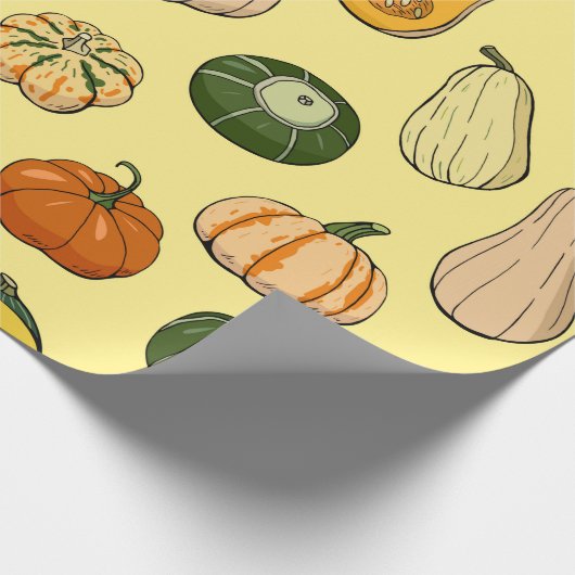 Seamless pattern with different hand drawn squashe cadeaupapier (Hoek)