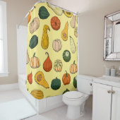 Seamless pattern with different hand drawn squashe douchegordijn (In situ)